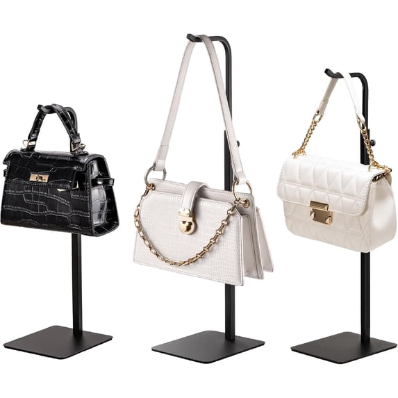 3 Pack Purse Holder Handbag Display Stand: Black Hanger Rack for Bags ...