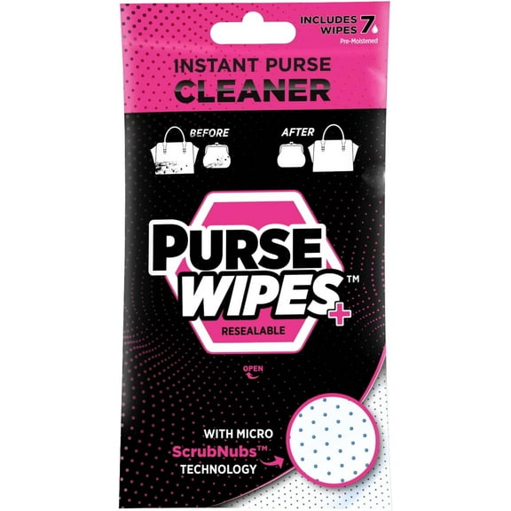 3 Pack PurseWIPES+ Instant Purse Cleaning Wipes
