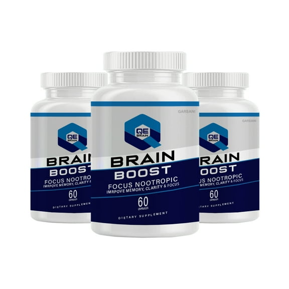 (3 Pack) - QE Brain Boost, QE Brain Boost Focus Nootropic Advanced Cognitive Support