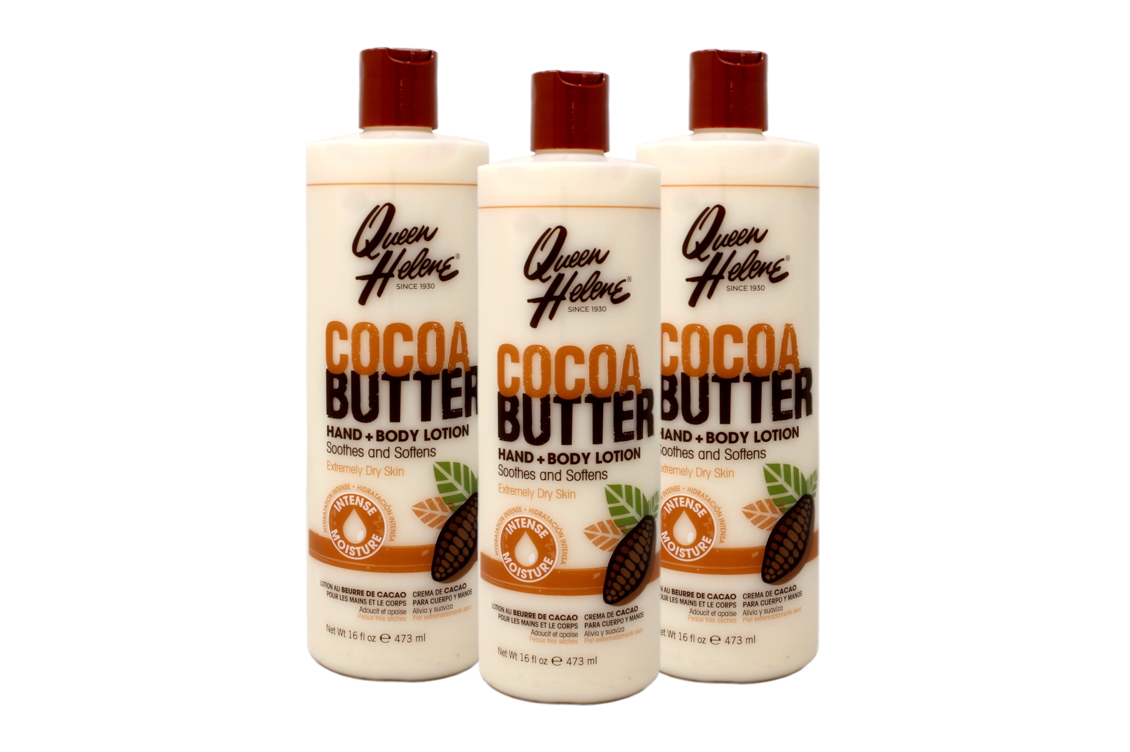 3 Pack QUEEN HELENE Cocoa Butter Hand & Body Lotion 16 Ounce each