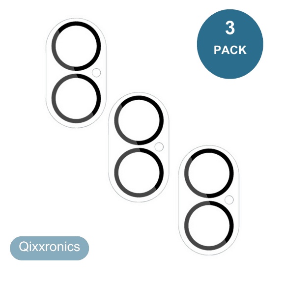 3 Pack Qixxronics for iPhone 16 Camera Lens Protector Clear Tempered Glass Lens Cover Flim