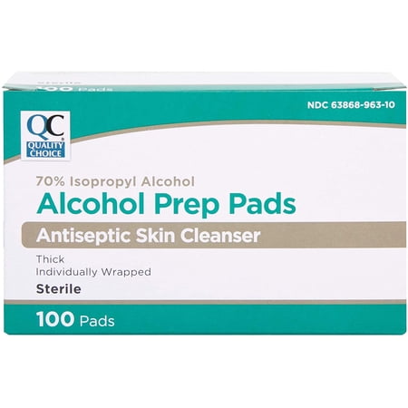 3 Pack Quailty Choice 70% Isopropyl Alcohol Prep Pads 100 Count