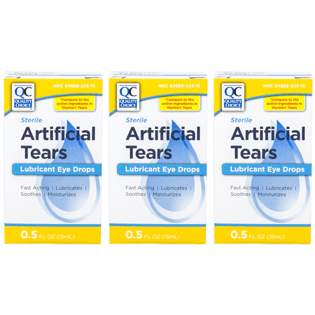 3 Pack Quality Choice Artifical Tears Sterile 0.5oz Each