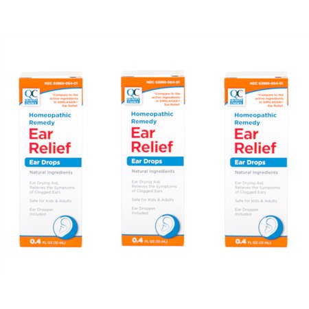 3 Pack Quality Choice Homeopathic Remedy Relief Ear Drops 0.4oz Each