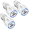 thumbnail image 1 of 3-Pack Quick Charge 3.0 Dual USB Car Charger FREEDOMTECH 36W 3.1A Car Adapter with Dual QC USB Ports for Samsung Galaxy Note 8 S9 S8 S8 Plus S7, iPhone X 8 8 Plus, iPad Pro 2017, Google Pixel & More, 1 of 4
