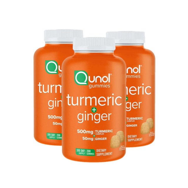 3 Pack Qunol Turmeric Plus Ginger, 200 Gummies