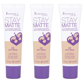 (3 Pack) RIMMEL Stay Matte Liquid Mousse Foundation - Soft Beige 200