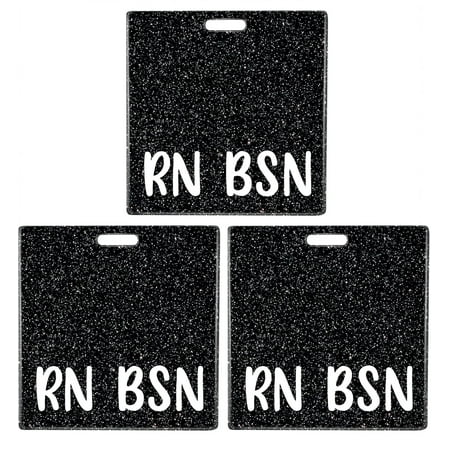 3 Pack RN BSN Badge Buddy Card – Glitter Multi-Color Nursing Accessories, Horizontal Nurse Badge Identification Tags, Sparkly Black Badge Cards for RN BSN Nursing Professionals price history and forecast - Song Yu