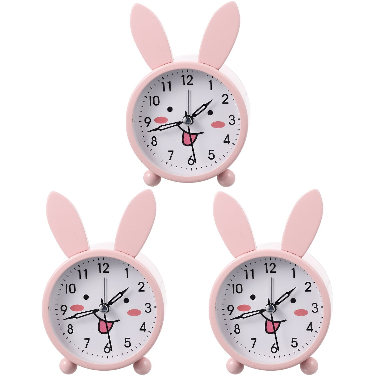 3 Pack Rabbit Electronic Alarm Clock Tabletop Decor Sun Lamp Household Desk Easter Small Lovely