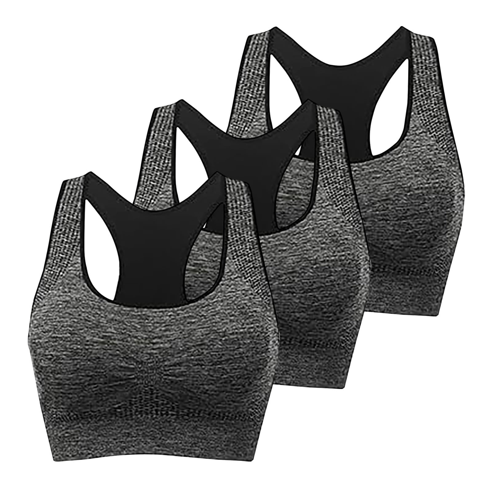 AKAMC Women's Removable Padded Sports Bra - Medium Support, Wirefree, Crisscross Back, 1-Pack, Large