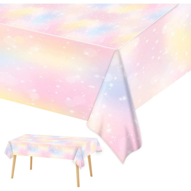 3 Pack Rainbow Plastic Party Tablecloths,Birthday party decorations,54 ...