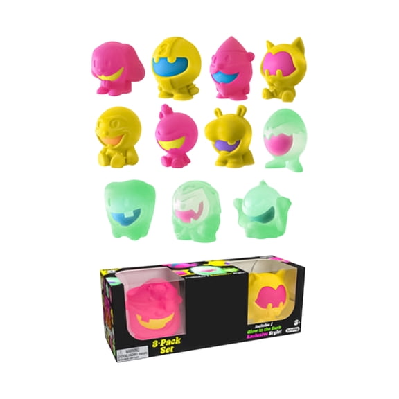 3-Pack Random Fidget Toy 5*5CM TPRA Sensory Squeeze Balls Glow-in-the-Dark Stress Relief Toy for Home Office Party Favor