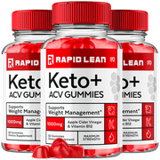 (3 Pack) Rapid Lean Keto ACV Gummies Apple Cider Vinegar Supplement for Energy & Focus - 180 Gummies