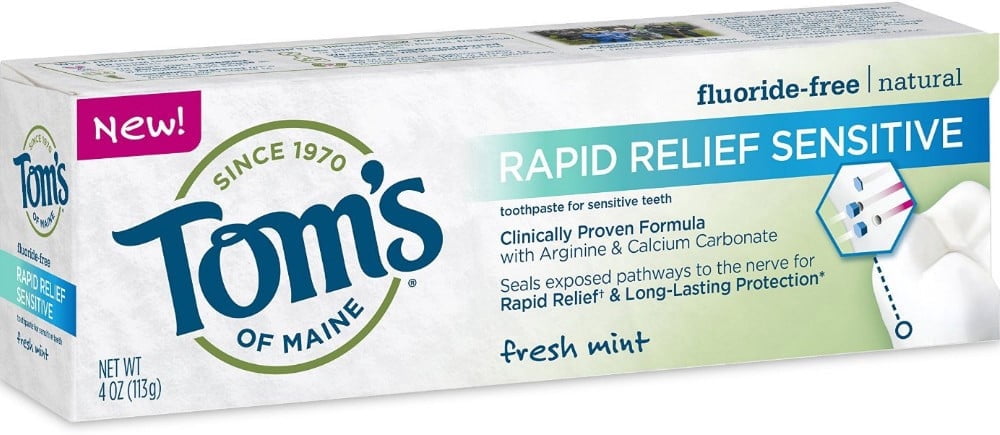 3 Pack - Rapid Relief Sensitive Natural Toothpaste, Fresh Mint 4 oz