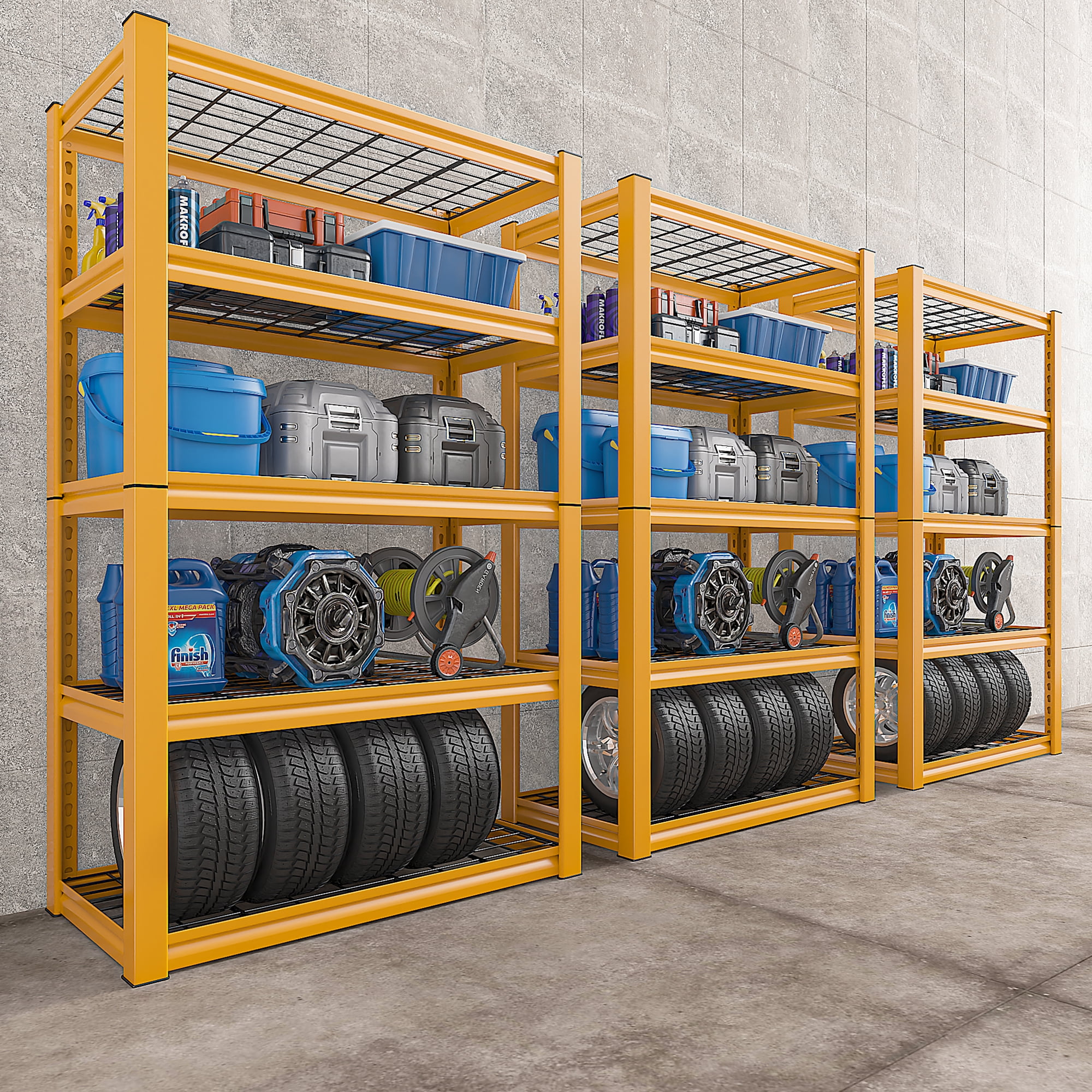 3Pack Raybee Garage Shelving Heavy Duty Storage Shelves Holds 2000LBS