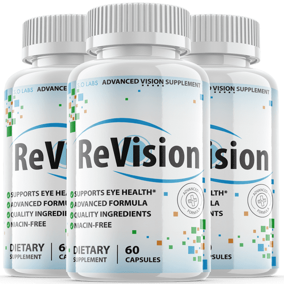 (3 Pack) ReVision - New Advanced Revolutionary Eye Health Formula - Supports Healthy Vision - Supplement for Eyes Sight - 180 Capsules