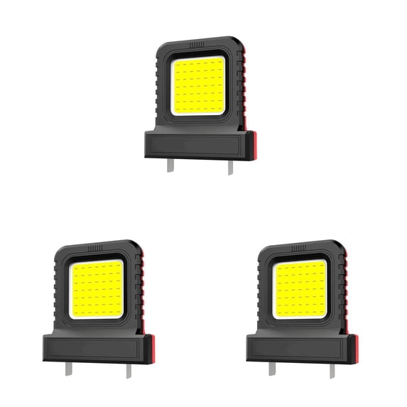 3-Pack Rechargeable COB LED Work Light with Portable Flood Lamp, High-Brightness Utility Light for Workshop Garage Repair, Emergency Camping Lighting Tool, Durable Handheld Lamp, Red, By Cosmug