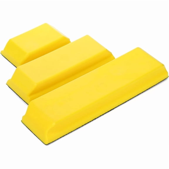 3 Pack Rectangle Auto Body Sanding Block, 10.75inch, 7.7inch and 4.7inch, Hook & Loop Backing Hand Sander Tools Kit