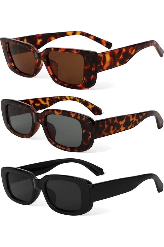 Rectangle Sunglasses for Women Men Trendy Retro 90s Sunglasses UV Protection Cool Square Frame
