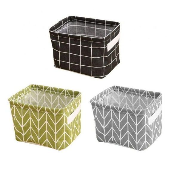 3 Pack Rectangular Fabric Storage Bin,Collapsible Storage Basket with Handles,Waterproof Toy Organizer,Gift Basket for Home Office Clothes Toy Shelf Basket 7.9 x 6.3 x 5.5 inch