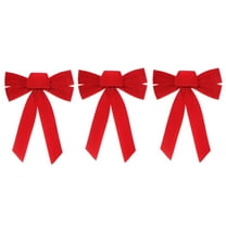 3 Pack Red Christmas Bows Outdoor Decorations,13” Large Christmas Tree Topper Bow, Velvet Wreath Bow, Red Christmas Wreath Bows Decor, for Xmas Home Front Door Decor(Red)