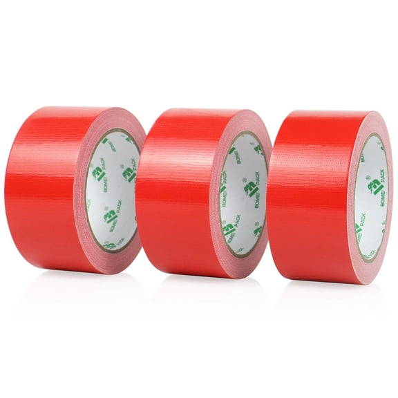 3 Pack Red Duct Tape Heavy Duty, Residue Free Multi-Purpose Duct Sealing Tape Multi Pack, 9Mil x 1.88Inch x 20Yds, BOMEI PACK