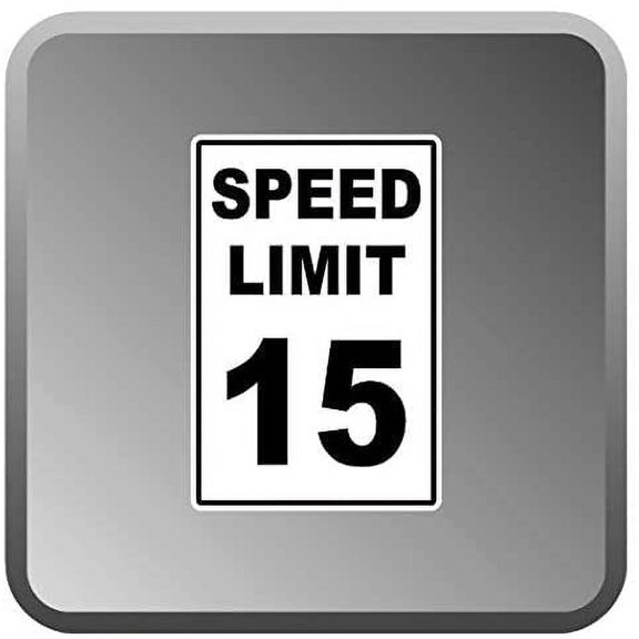 3 Pack - Reflective 15 MPH Speed Limit Sticker Decal (x3 3" Decals)