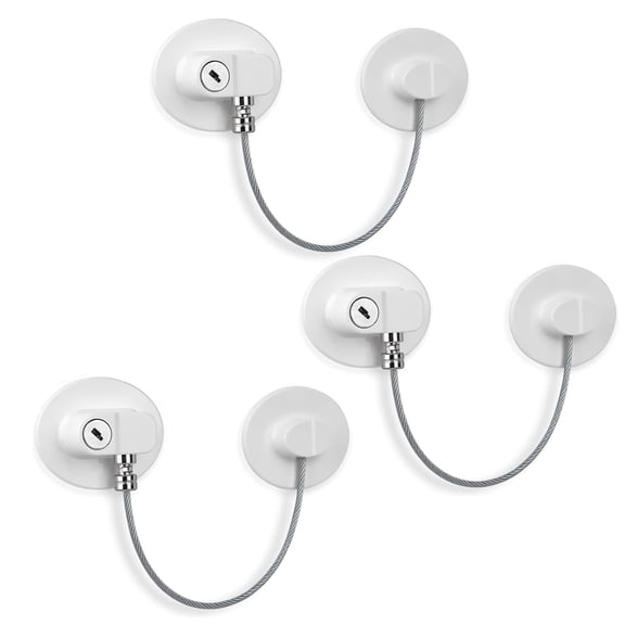 3 Pack Refrigerator Lock with Keys, Cabinets Locks Freezer Lock Door Lock for Toddler, Child, Multi-Purpose Baby Kid Safety Deep Freezer Fridge Lock with a Key