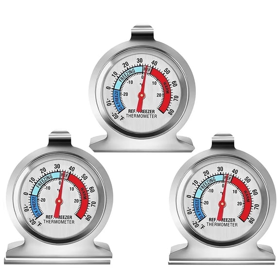 3 Pack Refrigerator Thermometer, Large Dial Freezer Thermometer, Classic Series Temperature Thermometer for Refrigerator Freezer Fridge Cooler