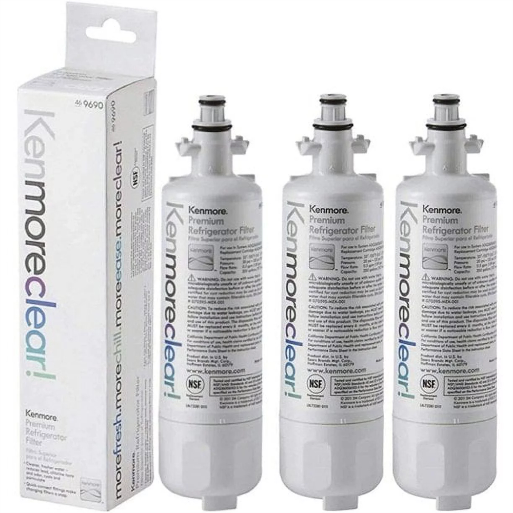 3 Pack Refrigerator Water Filter Kenmore 9690 Replacement for Kenmore
