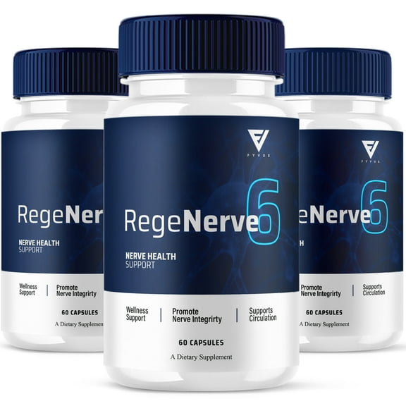 (3 Pack) RegeNerve6 Nerve Health Support Capsules, Rege Nerve 6 Advanced Nerve and Nootropic Formula Pills (180 Capsules)