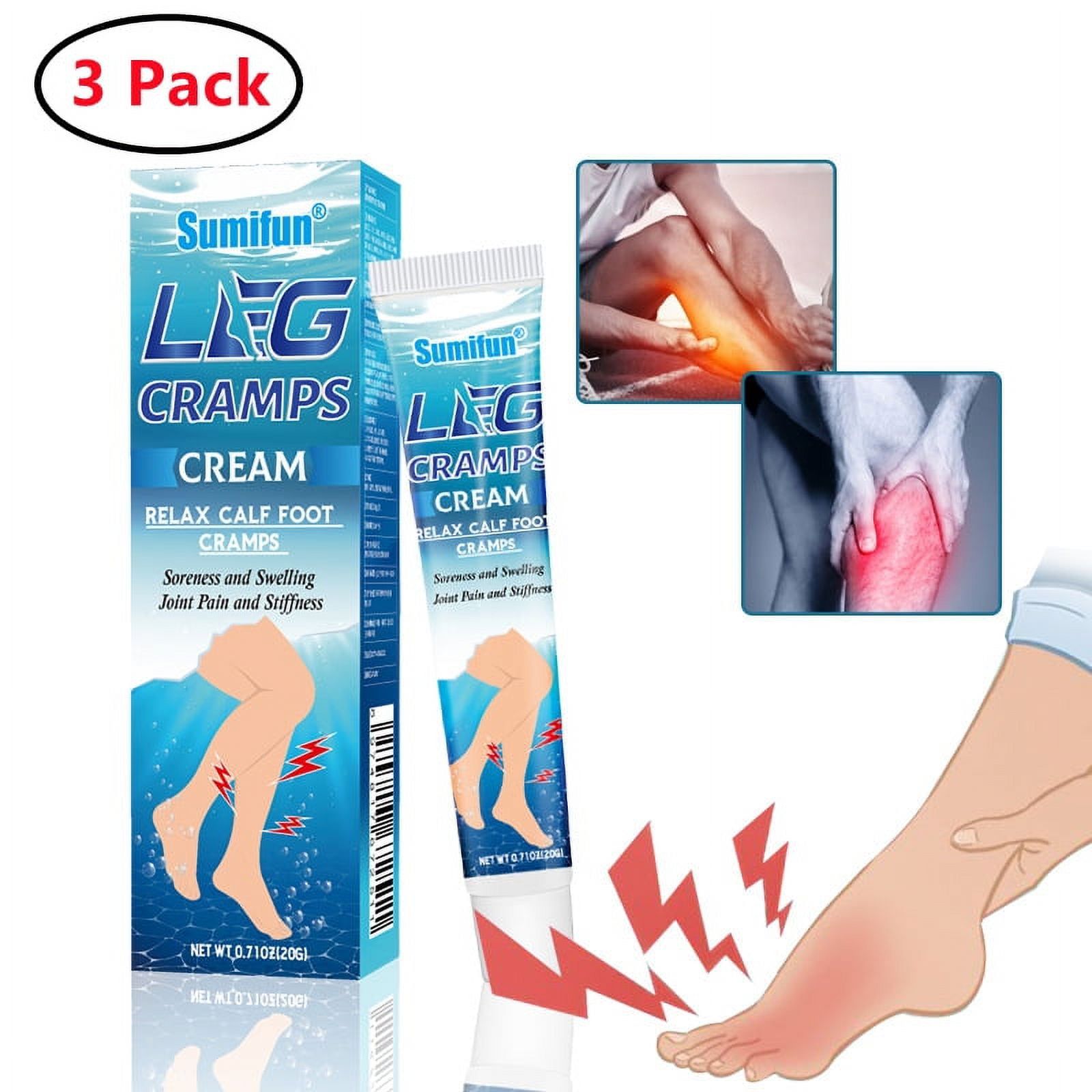 3 Pack Relaxing Leg Cream, Deep Topical for Pain and