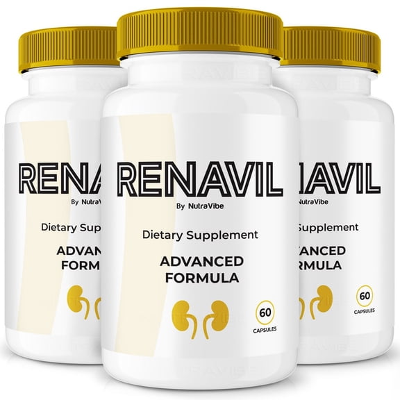 (3 Pack) Renavil - Official Renavil Pills For Prostate Heath, All Natural Formula To Support Control, Energy & Overall Well-Being, Review (180 Capsules)