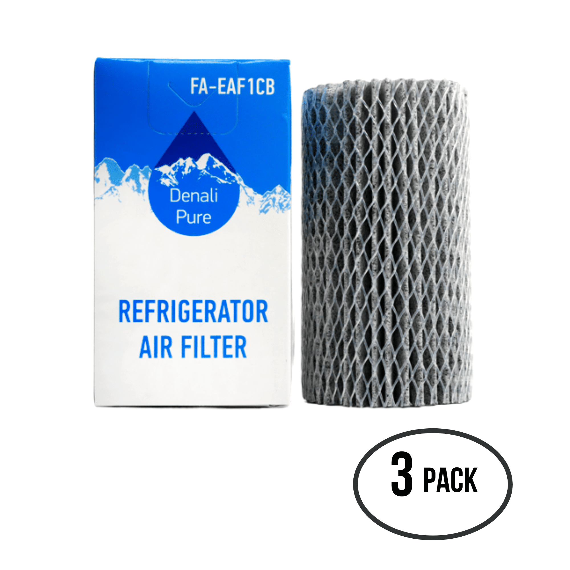 3-Pack Replacement Frigidaire GLHS39EHSB3 Refrigerator Air Filter - Compatible Frigidaire EAF1CB, 46-9917 Fridge Air Filter