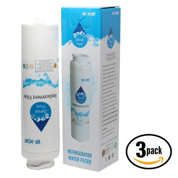 3-Pack Replacement for General Electric PSC23PSWCSS Refrigerator Water Filter - Compatible with General Electric MSWF Fridge Water Filter Cartridge - Denali Pure Brand
