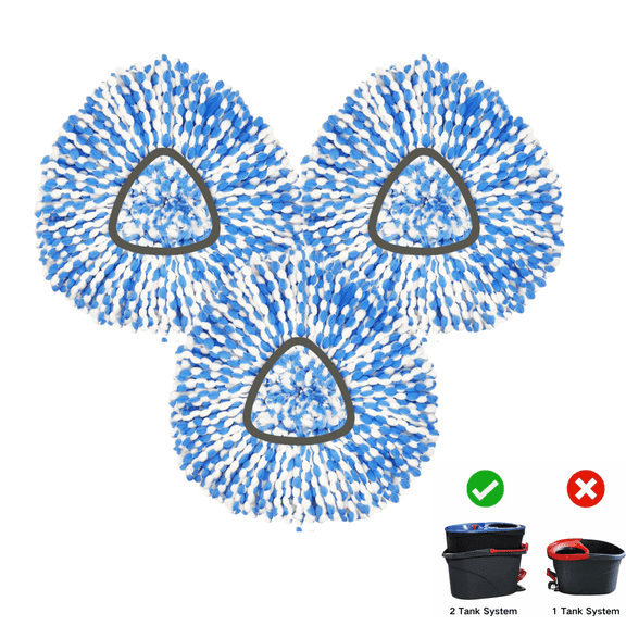 3 Pack Replacement Mop Heads Compatible with O-Cedar RinseClean System, Microfiber Spin Mop Refills, Machine Washable and Reusable Cleaning Pads