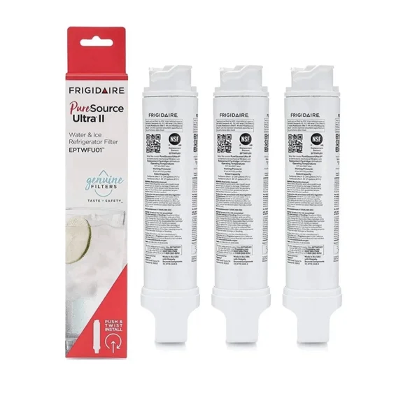 3-Pack Replacement Refrigerator Water Filter for Frigidaire EPTWFU01 PureSource Ultra II, NSF Certified