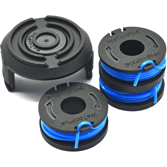 3-Pack Replacement Trimmer Spools with Cap, .065 in Pre-Wound Line, Compatible with Bauer 19115C-B 20V