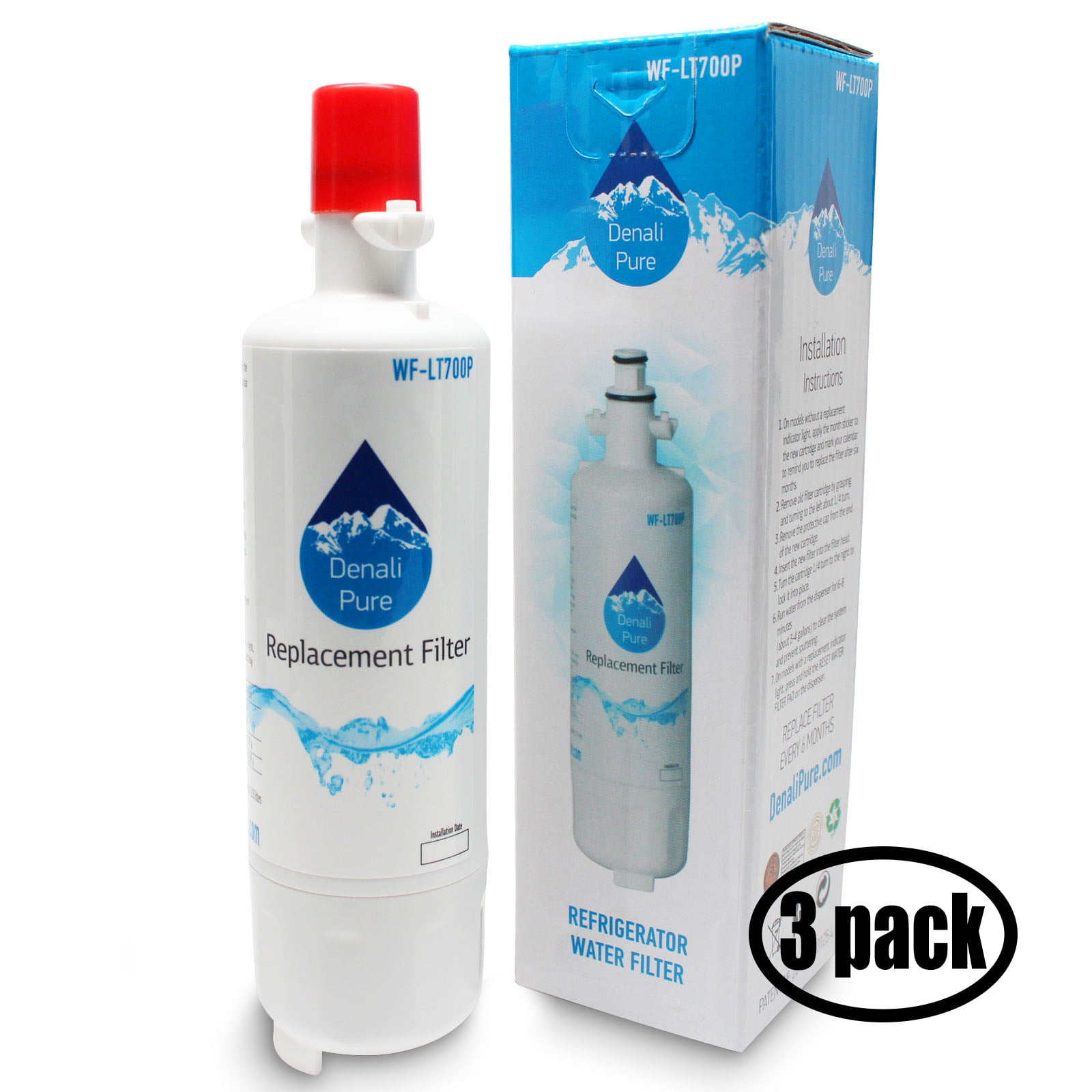 3 Pack Replacement for Home Depot HDX FML 3 Refrigerator Water