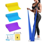 3 Pack Resistance Bands, Latex Free Elastic and Exercise Bands Set, Exercise Bands for Recovery, Physical Therapy, Yoga, Pilates, Fitness, Strength Training, Stretching, Gym, Home Exercise