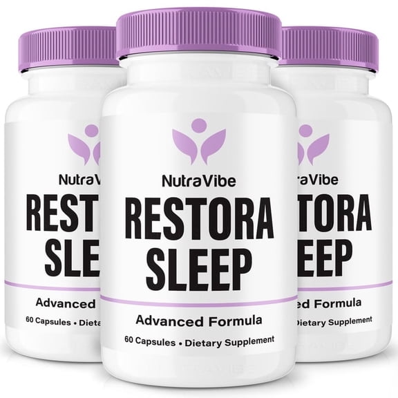 (3 Pack) Restora Sleep Daily Formula with a Natural Blend to Help Maintain Focus, Memory & Concentration | Clean, Gentle, Easy-to-Swallow Capsules for Everyday Sharpness (180 Capsules)