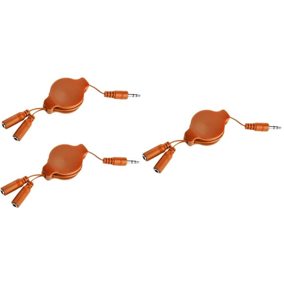 3-Pack Retractable Headphone Splitters – Dual 3.5mm Audio Sharing Cable for Phone, Tablet, Laptop & Computer Travel, Classroom and Famil useUse