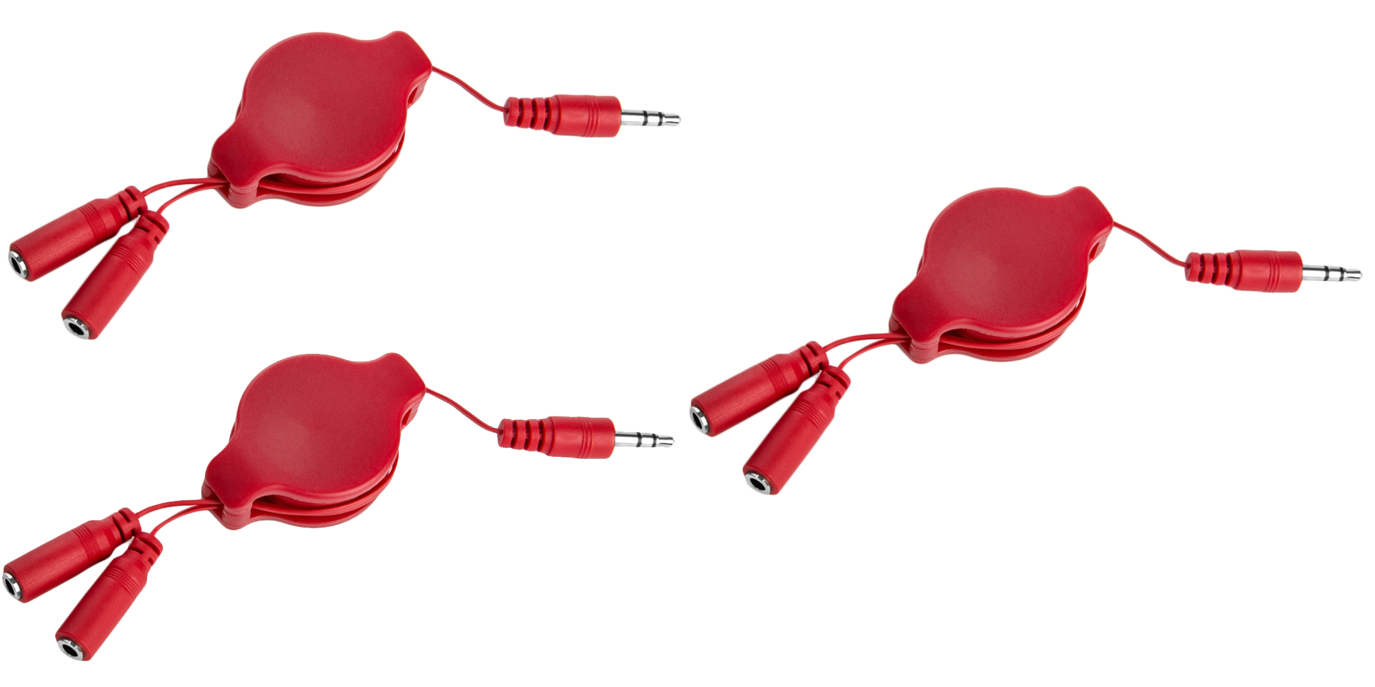 3-Pack Retractable Headphone Splitters – Dual 3.5mm Audio Sharing Cable for Phone, Tablet, Laptop & Computer Travel, Classroom and Famil useUse