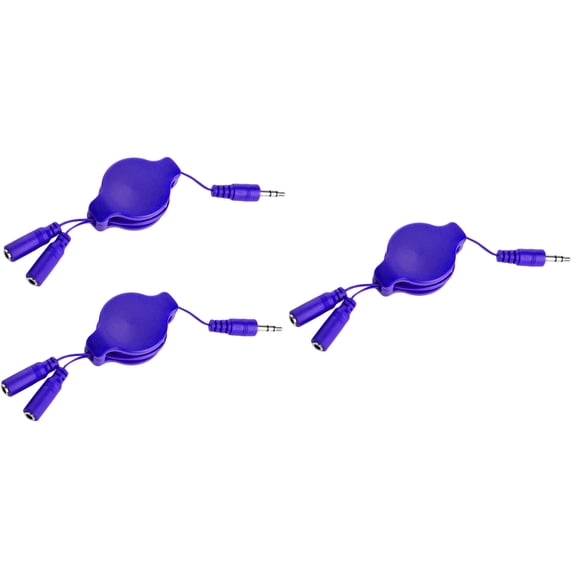3-Pack Retractable Headphone Splitters – Dual 3.5mm Audio Sharing Cable for Phone, Tablet, Laptop & Computer Travel, Classroom and Famil useUse