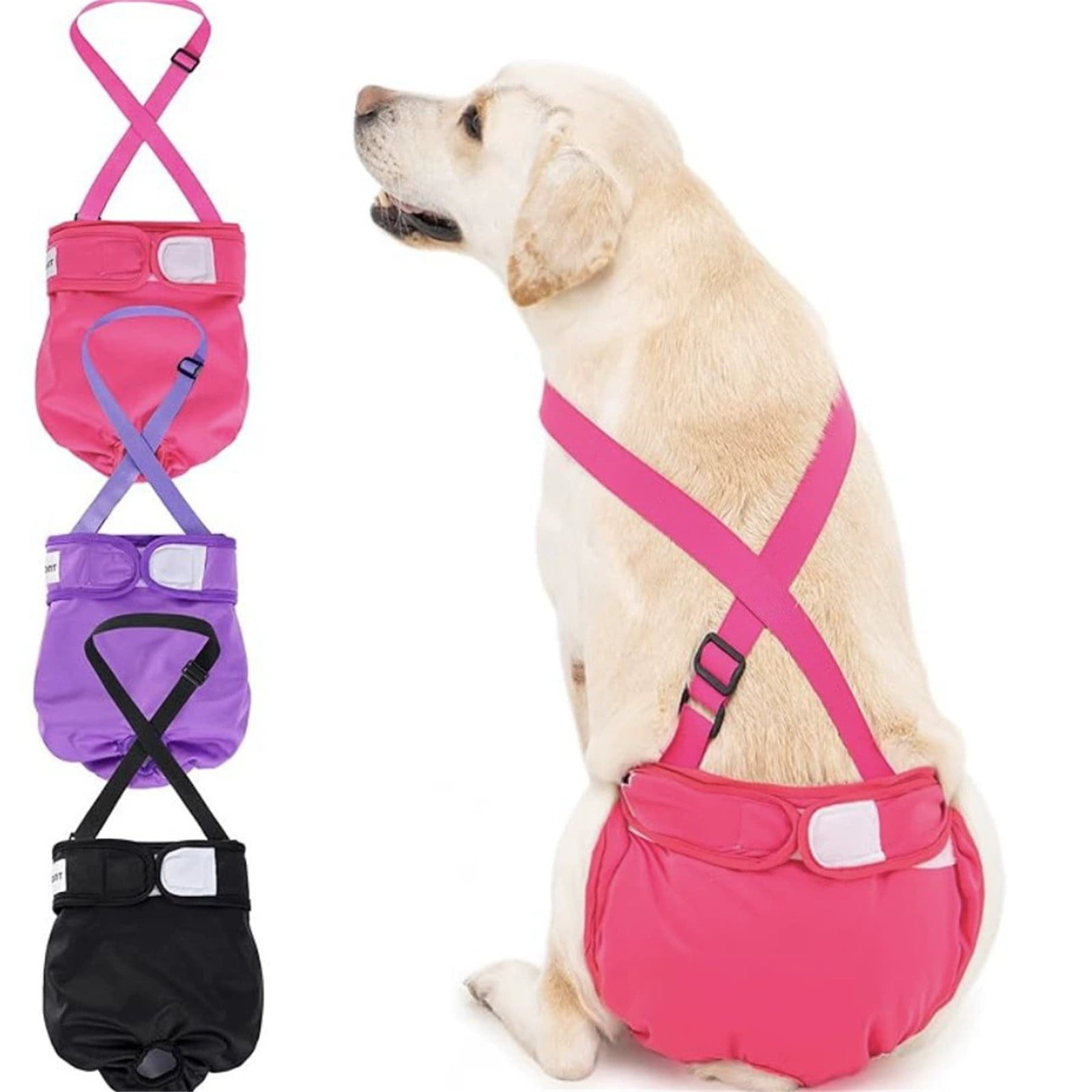 3 Pack Reusable Absorbent Leakproof Dog Diaper for Female Dogs in Heat Cycle Breathable Anti Side and Back Leakage