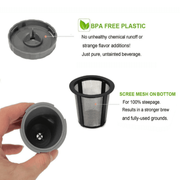 3-Pack Reusable Coffee Filter Pods Compatible with Keurig, Refillable My K-Cup Style Coffee Filter Holder for Home Brewing