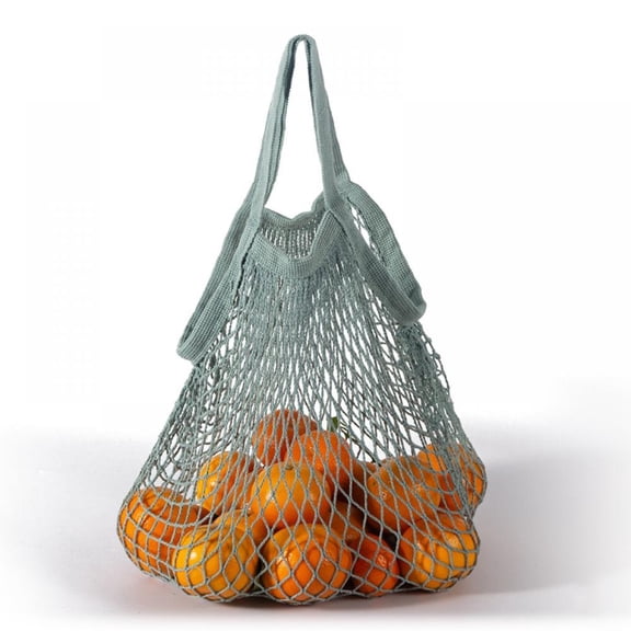 3 Pack Reusable Cotton String Shopping Bags Washable Grocery Mesh Bags Organizer for Grocery Shopping Produce Net Bags with Short Handle for Fruit Vegetable Storage