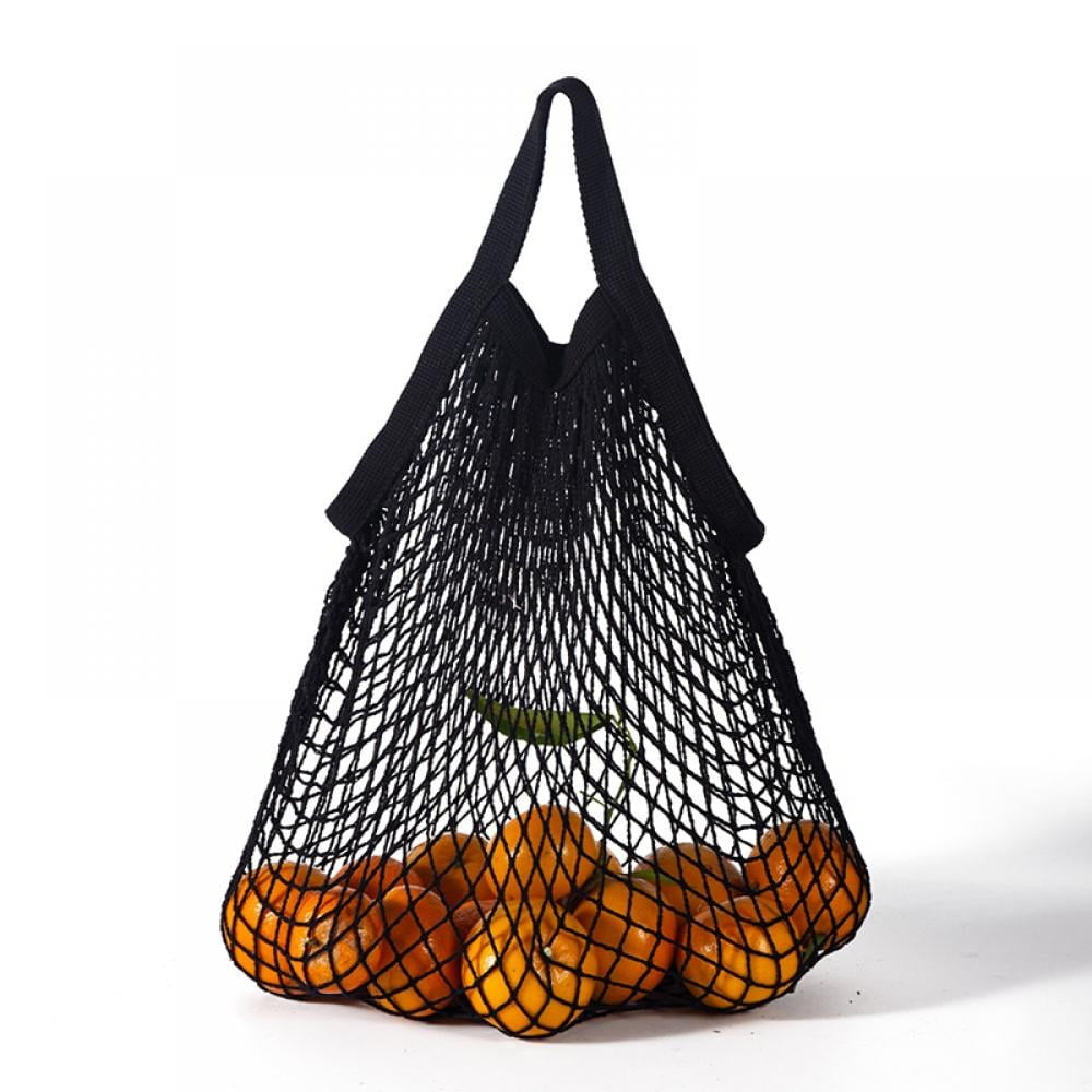 3 Pack Reusable Cotton String Shopping Bags Washable Grocery Mesh Bags Organizer for Grocery Shopping Produce Net Bags with Short Handle for Fruit Vegetable Storage