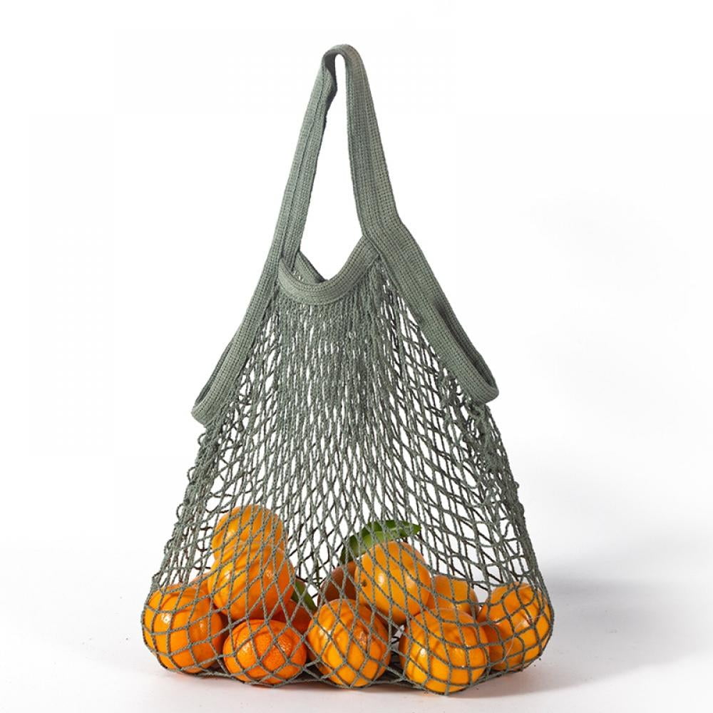 3 Pack Reusable Cotton String Shopping Bags Washable Grocery Mesh Bags Organizer for Grocery Shopping Produce Net Bags with Short Handle for Fruit Vegetable Storage