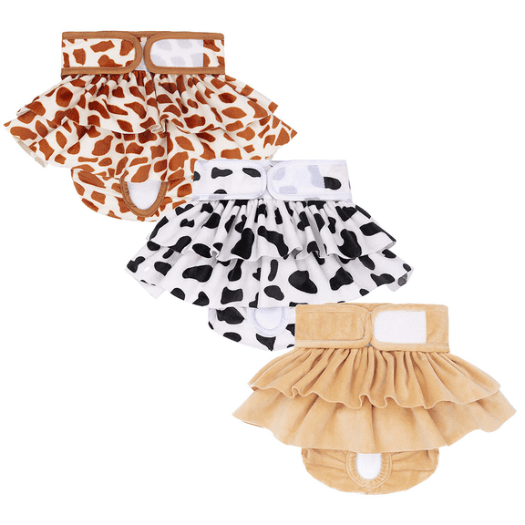 3 Pack Reusable Dog Diapers Female Washable Highly Absorbent Doggy Diapers Female, Flexible Doggie Diapers, Leak-Proof Durable Puppy Diapers for Dog Period Heat Incontinence Potty Training